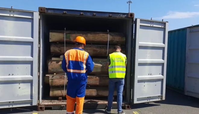 EXPORT DE LEMNE, ÎN ANCHETĂ! Șapte containere, oprite din drumul spre China!