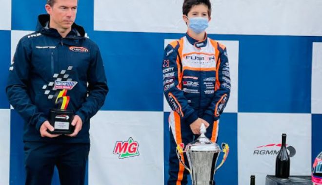 Karting / Pilotul român David Cosma Cristofor, pe podium la etapa de EuroSeries