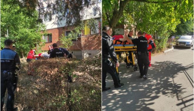 O femeie a căzut de la etaj, în timp ce întindea rufe la uscat pe balcon