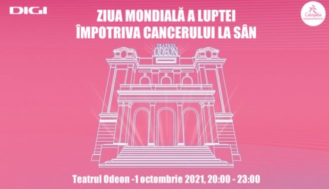 Pe 1 Octombrie Teatrul Odeon va fi luminat în roz pentru a marca Ziua Internațională a luptei împotriva cancerului la sân