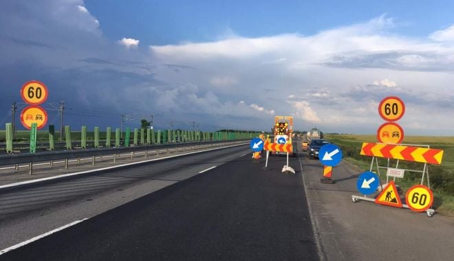 Circulaţie restricţionată pe A2. Sunt efectuate lucrări la partea carosabilă