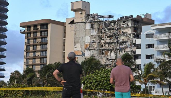 BBC: Aproape 100 de persoane sunt date dispărute după ce un bloc din Miami s-a prăbuşit