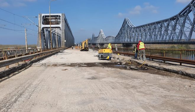 GALERIE FOTO. Imagini inedite cu lucrările de reabilitare a Podului Cernavodă