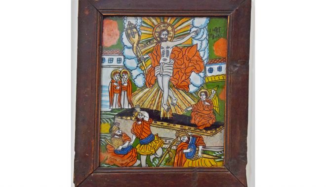 Icoană din secolul al XIX-lea, cu Învierea Domnului, la Muzeul de Artă Populară
