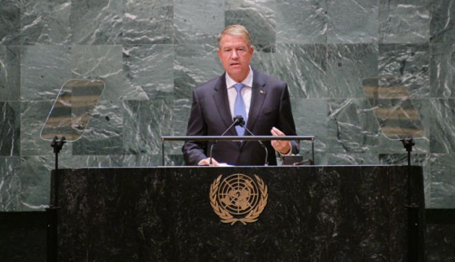 Klaus Iohannis, la Adunarea Generală a ONU: România se implică și ia măsuri. Împreună putem opri schimbările climatice