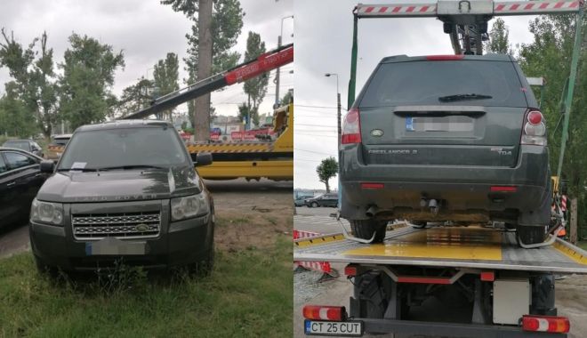 Maşinile parcate pe spaţiul verde, în Mamaia, ridicate de poliţiştii locali