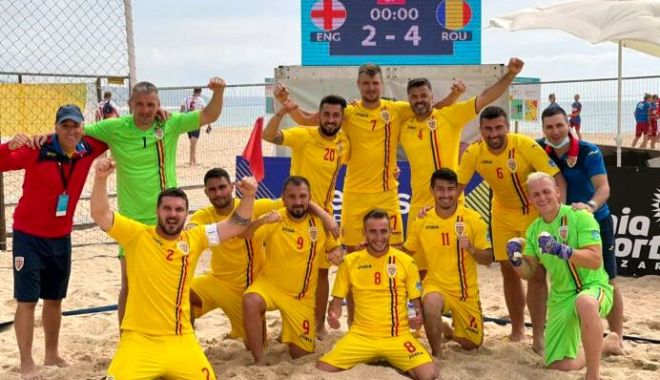 Naţionala de fotbal pe plajă a României, victorie mare în meciul cu Anglia