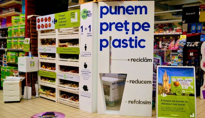 Un hipermarket cunoscut din Constanţa a început campania „Plata cu PET-ul”