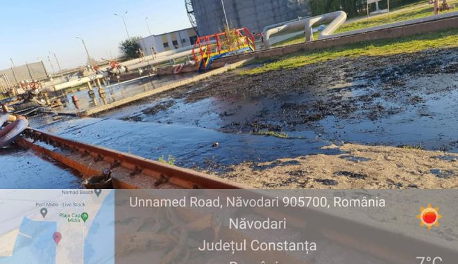 Poluare cu păcură în Portul Midia Năvodari. Amendă de 20.000 lei, dată de comisarii Gărzii de Mediu