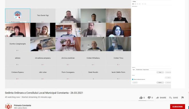 UPDATE. Şedinţă online a Consiliului Local Constanţa. Proiecte importante, supuse votului