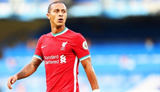 Thiago Alcantara va rata două meciuri ale lui Liverpool din cauza unei accidentări